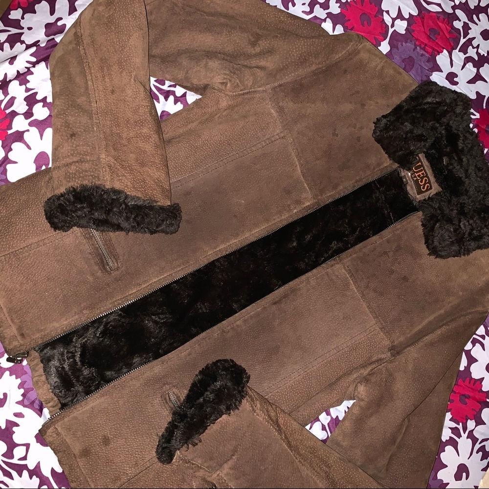 Guess Fur/leather coat 💗